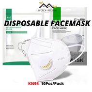{SG} 10PCS KN95 Mask with Valve Disposable Mask 95% Filtration KN95 Mask KF94 Mask Soft Comfortable Breathable