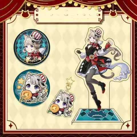 Fun Game Yuanshen Impacting Lynette Lyney Acrylic Stand Card Character Badge Backpack Accessories Pe