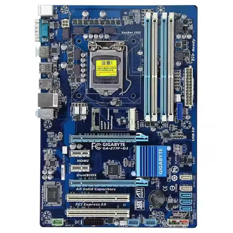 GIGABYTE GA-Z77P-D3 Desktop Motherboard Z77 LGA 1155 i3 i5 i7 DDR3 32G ATX UEFI BIOS Original Used