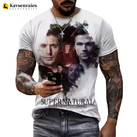 TV Series Supernatural 3D Print T-shirt Streetwear Men Women Casual Fashion O-Neck Short Sleeve T Sh