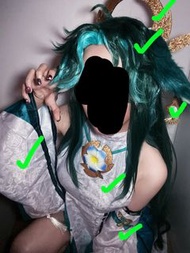 原神魈cos服+假髮＋耳朵 genshin impact xiao yae miko cosplay cos + wig + ears