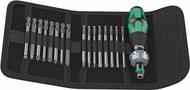 Wera - 5051040001 Kraftform Kompakt 60 Ra Ratchet Screwdriver & Long PZ Ph TX Hex Bits 051040 17-Pie