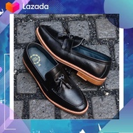 505 👞Strap Tassel Loafer MattBlackTassel รองเท้า loafer ลอฟเฟอร์ ผู้ชาย งานหนัง Italy แท้ HandMade