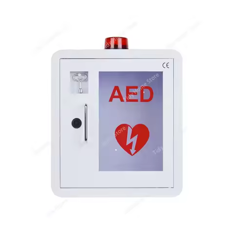 Wall-Mounted Internal AED Storage Cabinet, AED Storage Cabinet, Defibrillator Alarm Cabinet, Emergen