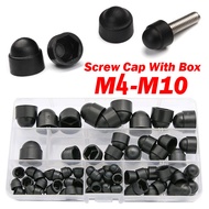 75Pcs Assorted Black Hex Socket Bolt Screw Nut Hexagon Head Cover Cap Nylon Protector NG M4 M5 M6 M8
