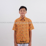 Seragam Baju Batik SD/MI/TK/PAUD JM Orange Kembang 021