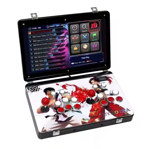 Portable 30000 in 1 Metal Box 3D Arcade Game Console,Folding Notebook 19 inch Screen Retro Electroni