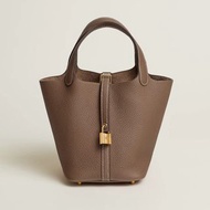 全新Hermes Picotin 18 大象灰金扣 愛馬仕菜籃子