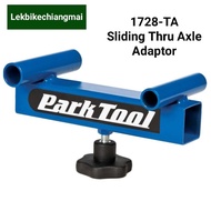 SLIDING Blocks Through The PARKTOOL 1728-TA THRU AXLE Adaptor Shaft.