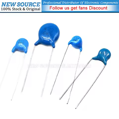 10pcs 6KV 5PF 10PF 15PF 18PF 22PF 27PF 33PF 47PF 56PF 100PF 470PF 1000PF 2.2NF 6000V High Voltage Ce