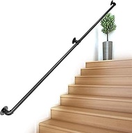 1-20ft Handrail with Mounts, Rustic Industrial Pipe Staircase Handrail, Easy to Install Handrails fo