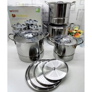 SUPRA 4IN1 4 IN 1 STAINLESS STEEL STEAM POT SET 4PCS PCS STEAMER