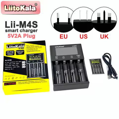 NEW LiitoKala Lii-M4S Multifunctional Battery Charger for 3.7V 1.2V 18650 26650 21700 14500 18350 AA