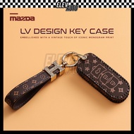 MAZDA 2 3 6 CX3 CX5 LV Design Leather Car Key Remote Cover Holder Case Accessories CX-3 CX-5 CX30 CX8 CX9 BT50 Biante