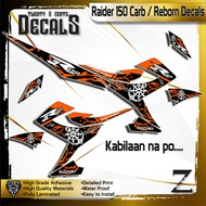 Suzuki Raider 150 carb / reborn Decals High-Quality Stickers orange anchor