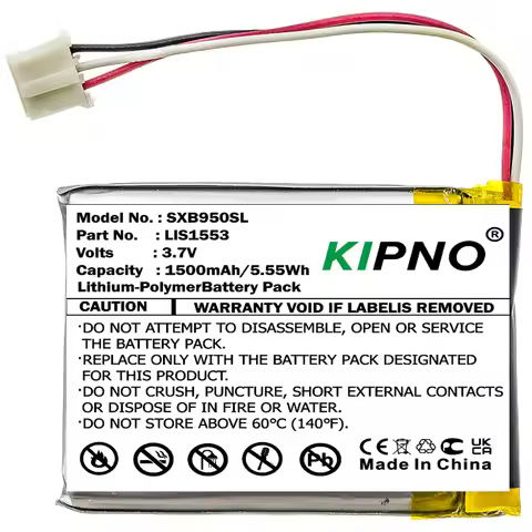 Li-Polymer Speaker Battery for Sony,3.7v,1500mAh,MDR-XB950N1 WH-CH700N SRS-WS1 SRS-X1,LIS1553(SY6) A