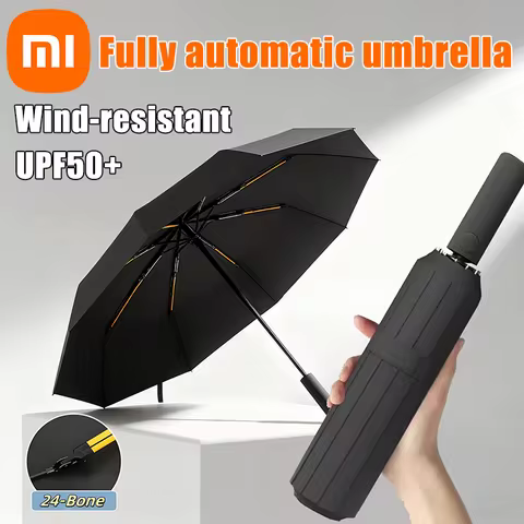 Xiaomi 24 Bone Fully Automatic Folding Umbrella Double Bone SPF 50 UV Protection Rain Resistance Str