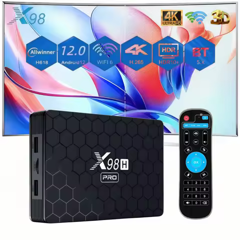 X98H PRO Android 12 TV Box 2~4+16~64GB WiFi 6 BT5 Allwinner H618 Quad Core 4K HDR10+ HDMI Optical US