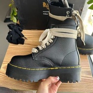 Dr.martens 1460 rick owens八孔真皮馬丁靴 男女同款 黑色