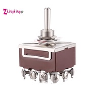 AC 380V 10A ON/OFF/ON 3 Positions 12 Pin Latching Toggle Switch 4PDT