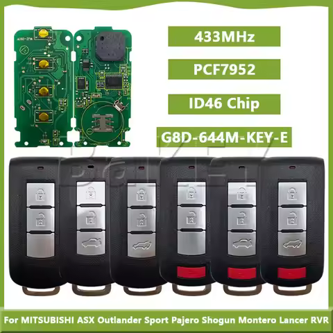 For MITSUBISHI ASX Outlander Sport Pajero Shogun Montero Lancer RVR G8D-644M-KEY-E 433MHz ID46 PCF79