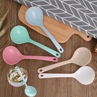1Pc Colorful Simple Wheat Straw Soup Spoon / High Quality Eco-friendly Hosehold Long Handle Soup / C
