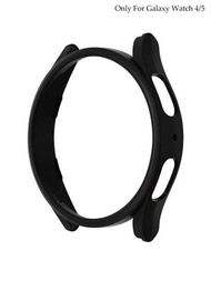 1入組男式女式時尚防摔PC鏤空手錶殼，兼容三星Galaxy Watch5/4，40毫米/44毫米，黑色