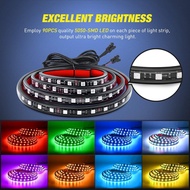 Nilight - TL-31 2PCS 60Inch RGB Truck Bed Light Strip Kit 180 LED RF Remote Control with On Off Swit