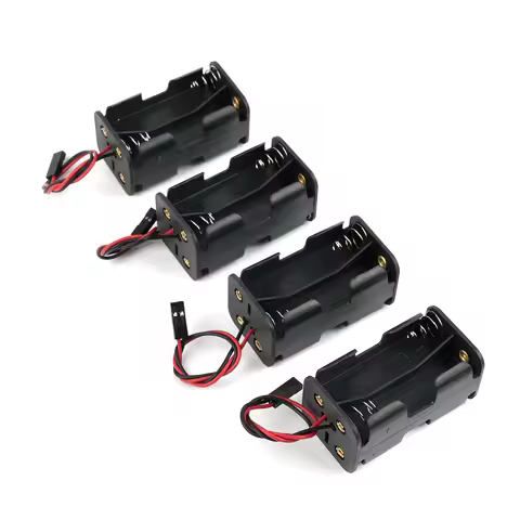 1/2/4PCS AA Battery Holder Case JR Connector Cable, 6V Battery Box (need 4 Cell 1.5V AA Battery, not