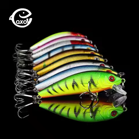 QXO 10pcs/lot Metal Winter Hard Lipless 9g 7.5cm Minnow Lure Crankbait Goods For Fishing Jig Savage 