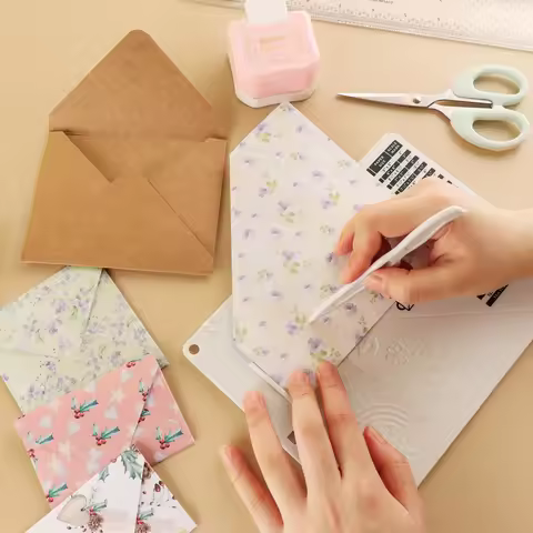 Envelope Punch Board Scoring Board Paper Professional Mini Measuring Tool Score Board Scrapbooking f