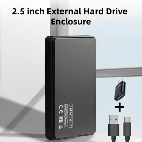 2.5-inch Mobile Hard Drive Enclosure USB 3.0/Type C HDD Case for 9.5mm 7mm SATA III II I, Support UA