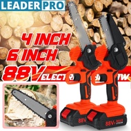2000W 4/6" Removable Mini Pruning Electric Chainsaw One-Hand Electric Saw Chainsaw with 10000mAh Battery