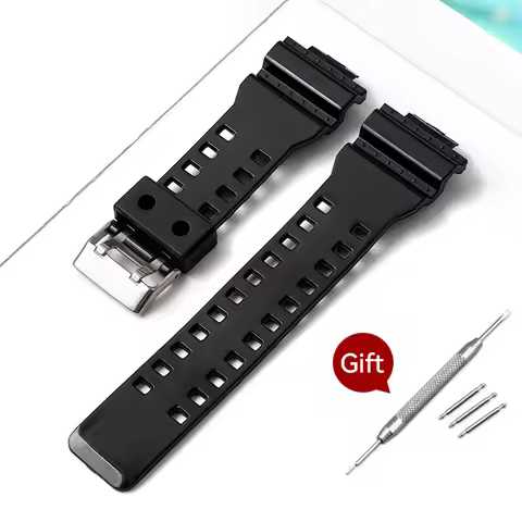 16mm Black Rubber Watch Strap for Casio G-SHOCK G-8900 GA-100 120 110GB