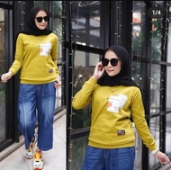 SETELAN KULOT JEANS By JEVANNI/SETELAN CELANA KULOT WANITA/SETELAN KULOT JEANS 7/8+ KAOS COMBAT