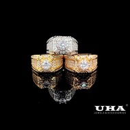 N457 men's ring, compact design with sparkling UHA CZ stone