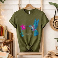 Frida Kahlo-Inspired Hummingbird Print Bohemian T-Shirt - Vibrant Mexican Style Clothing for Women