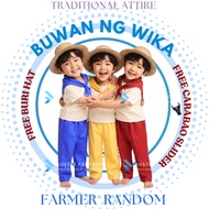 Filipino Attire for Buwan ng Wika Farmer Costume Katipunero Attire Farmer Traditional Set 5in1