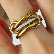 Minimalism Stack Ring Stainless Steel Ladies Jewelry Gold Color Finger Accessories Multi Pieces Inte