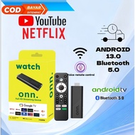 new ONN.Tv Stick 2.4G/5G WIFI TV Stick Unlock/Youtube Mini TV Box Android 14.0 Supports Netflix Free