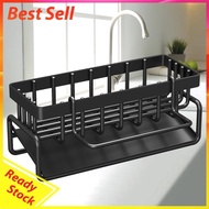 Kitchen Sink Drying Rack with Self-draining Tray Space Saver Sponge Holder