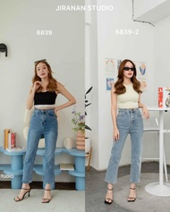 Jiranan 6839 กางเกงยีนส์กระบอกเล็กเอวสูงเหนือสะดือ ตัวนี้เอวสูง13นิ้วเก็ยทรงสวยมาก jiranan studio ji