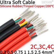 【❉HOT SALE❉】 fka5 1m Sq 0.3 0.5 0.75 1 1.5 2 2.5 4 6mm Soft Silicone Rubber Cable 2 3 4 6 Cores Insulated Flexible Copper High Temperature Wire