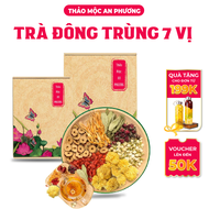 Trà Đông Trùng 7 Vị Thảo Mộc An Phương( Hộp 30 Gói) Trà Giúp Đẹp Da Dễ Ngủ Thanh Lọc Cơ Thể T07