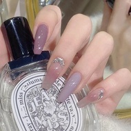 Taro Crystal Stick-On Nails / 芋泥晶石