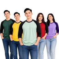 T-shirt men's reglanPOLOS Wanita (unisex) 3/ sleeves 4 sizes ML XL XXL baju t shirt lelaki t shirt b