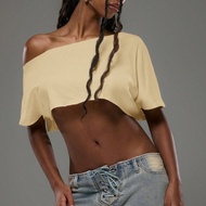 เสื้อเชิ้ตคอปลายสูงไหล่อะสิมเมตรริคขนาดเกินไปสำหรับผู้หญิงสไตล์ถนน Ibiza