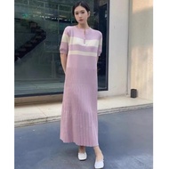 Midi Dres Knit Korea Dres Zipper Knit MIDI Dres Wanita