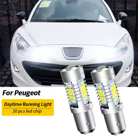 2pcs LED Daytime Running Light DRL Bulb Lamp Canbus No Error P21/5W 1157 BAY15D For Peugeot 408 308 