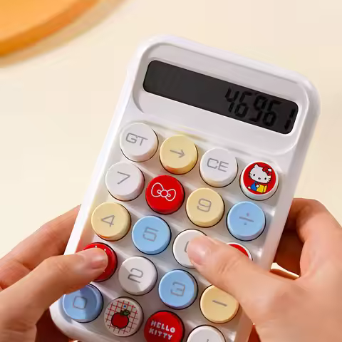 Hello Kitty Colorful Button Calculator Stylish Mechanical Buttons in Jelly-Like Colors For Students,